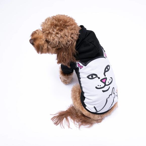 ๐พ RIPNDIP Lord Nermal Pet Hoodie โ Black Graphic Hoodie for Small Pets - Picture 1 of 4